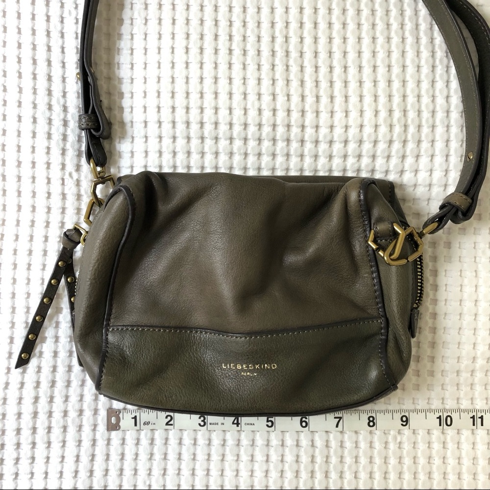 Liebeskind Syracuse Milano shoulder/crossbody olive green leather bag